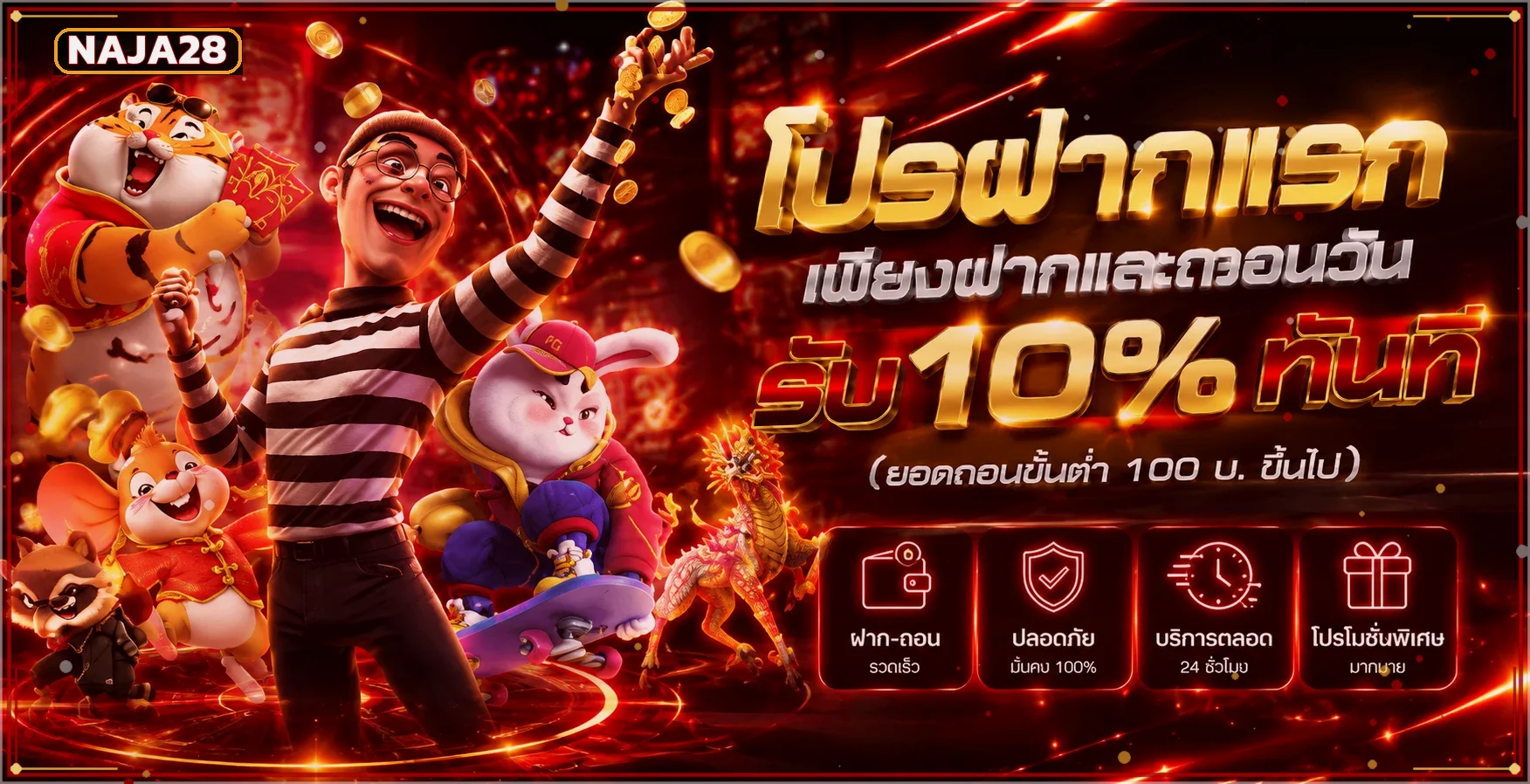 สไลด์ต้อนรับสมาชิก NAJA28 บนมือถือ